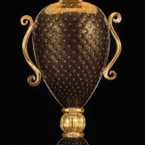 "Giustina" Murano glass table lamp - 1 light - black and gold