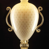 "Giustina" Murano glass table lamp - 1 light - white and gold
