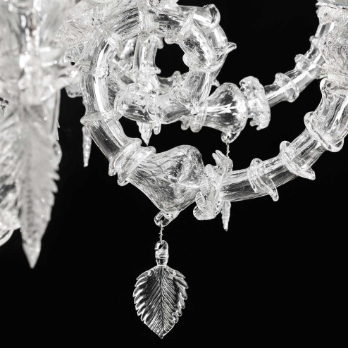 "Pulissena" lustre en cristal de Murano - 24 lumières - transparent