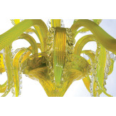 "Topazio" araña de Murano amarilla 6 luces