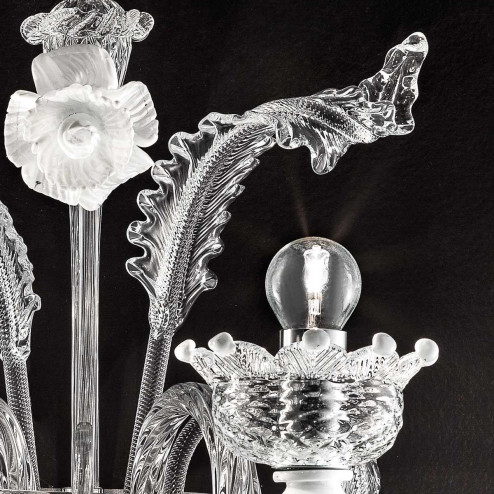 "Bianchina" Murano glas wandleuchte - 2 flammig - transparent und weiß
