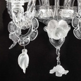 "Bianchina" Murano glass sconce - 2 light - transparent and white