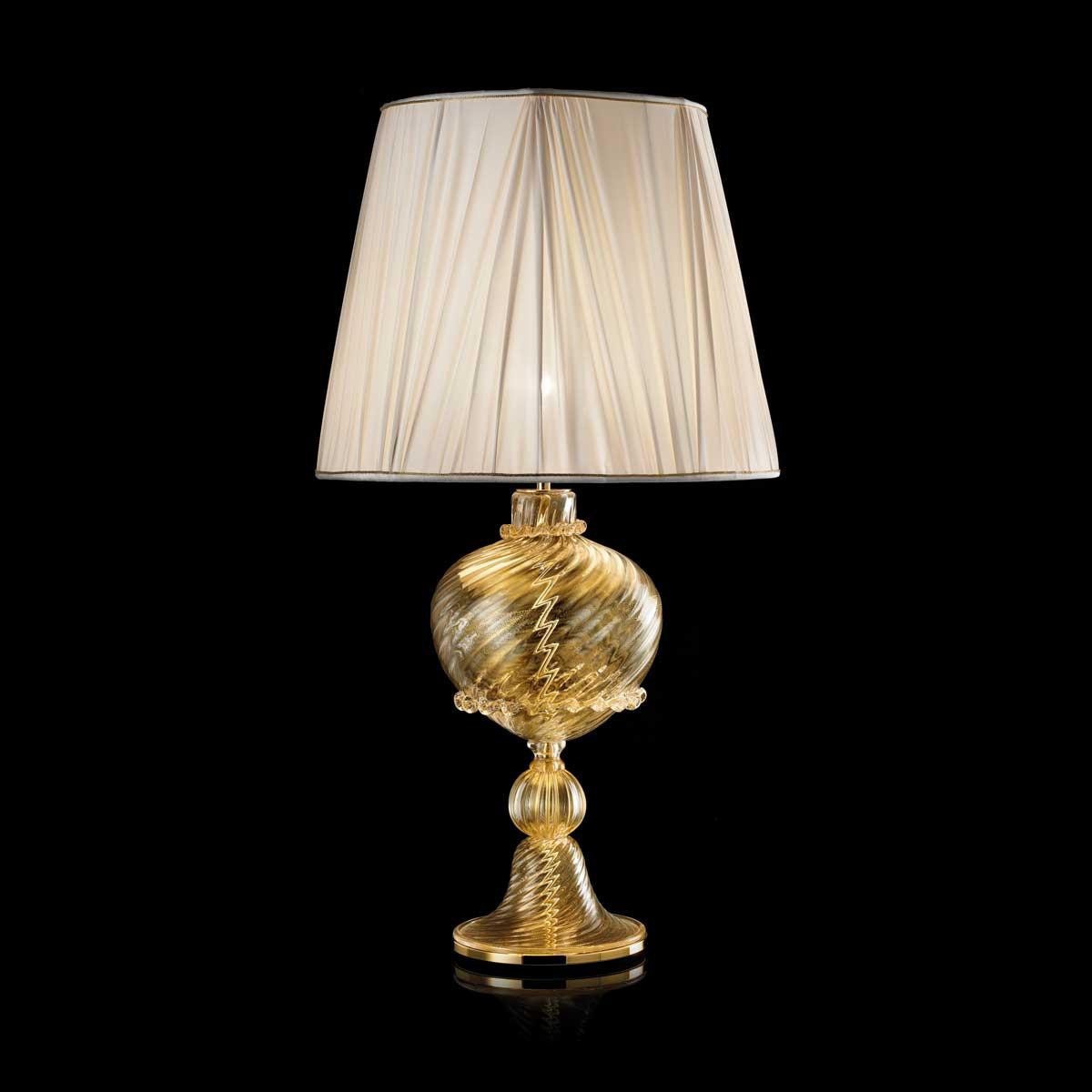 "PierAntonio" lampe de table en verre de Murano - 1 lumière - or