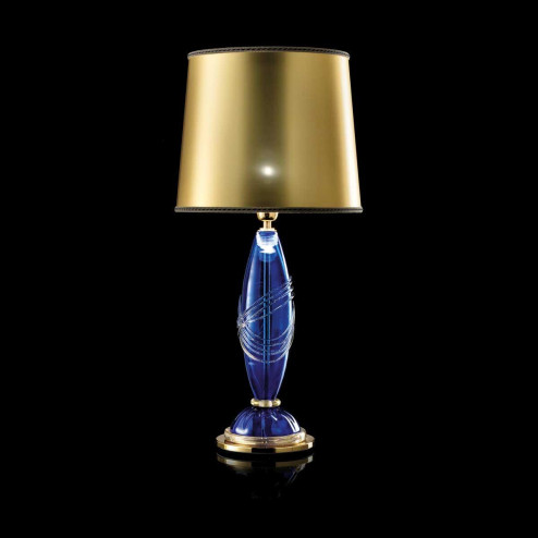"Gratiosa" lampe de table en verre de Murano - 1 lumière - bleu et or