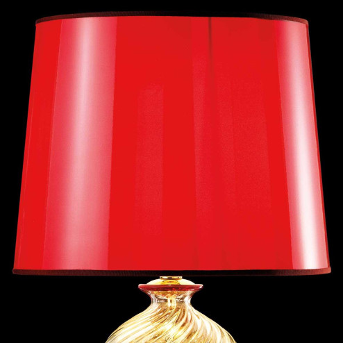 "Annibale" lampe de chevet en verre de Murano - 1 lumière - or et rouge