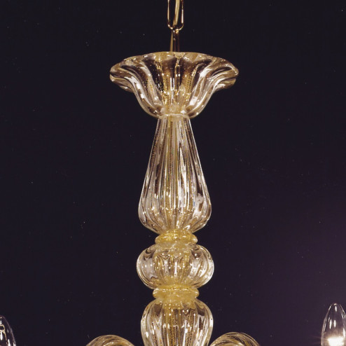 "Giudecca" 6 lights 24K gold Murano glass chandelier
