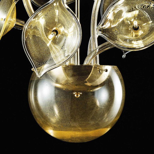 "Debra" Murano glass chandelier - 7 lights - gold