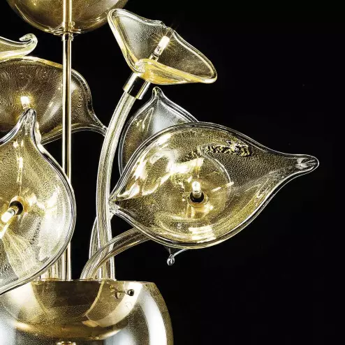 "Debra" Murano glass chandelier - 7 lights - gold