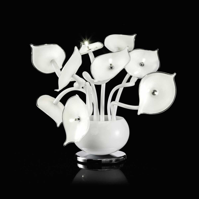 "Debra" Murano glass table lamp - 9 lights - white