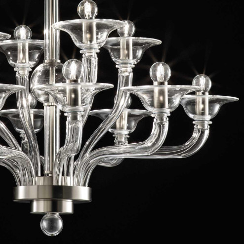 "Frances" lampara de araña de Murano - 8+4 luces - transparente