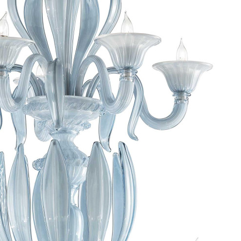 "Dandolo" Murano glass chandelier - 10+5 lights - Aqua