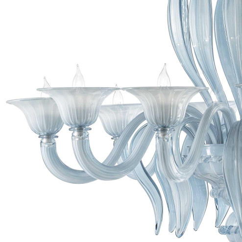 "Dandolo" Murano glass chandelier - 10+5 lights - Aqua