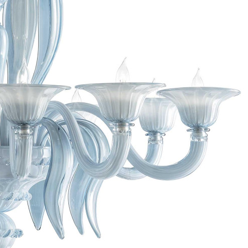 "Dandolo" lustre en cristal de Murano - 10+5 lumières - Aigue