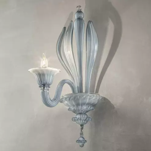 "Dandolo" aplique de pared de Murano - 1 luce - Agua