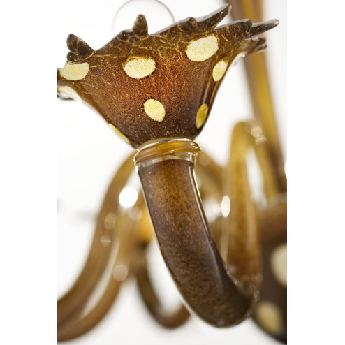 "Dalmata" araña de Murano - marron - puntos blancos