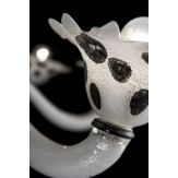 "Dalmata" araña de Murano - blanco plata - puntos negros