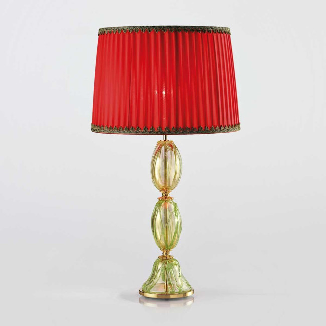 "Eugenia" lampe de table en verre de Murano - 1 lumière - or et vert