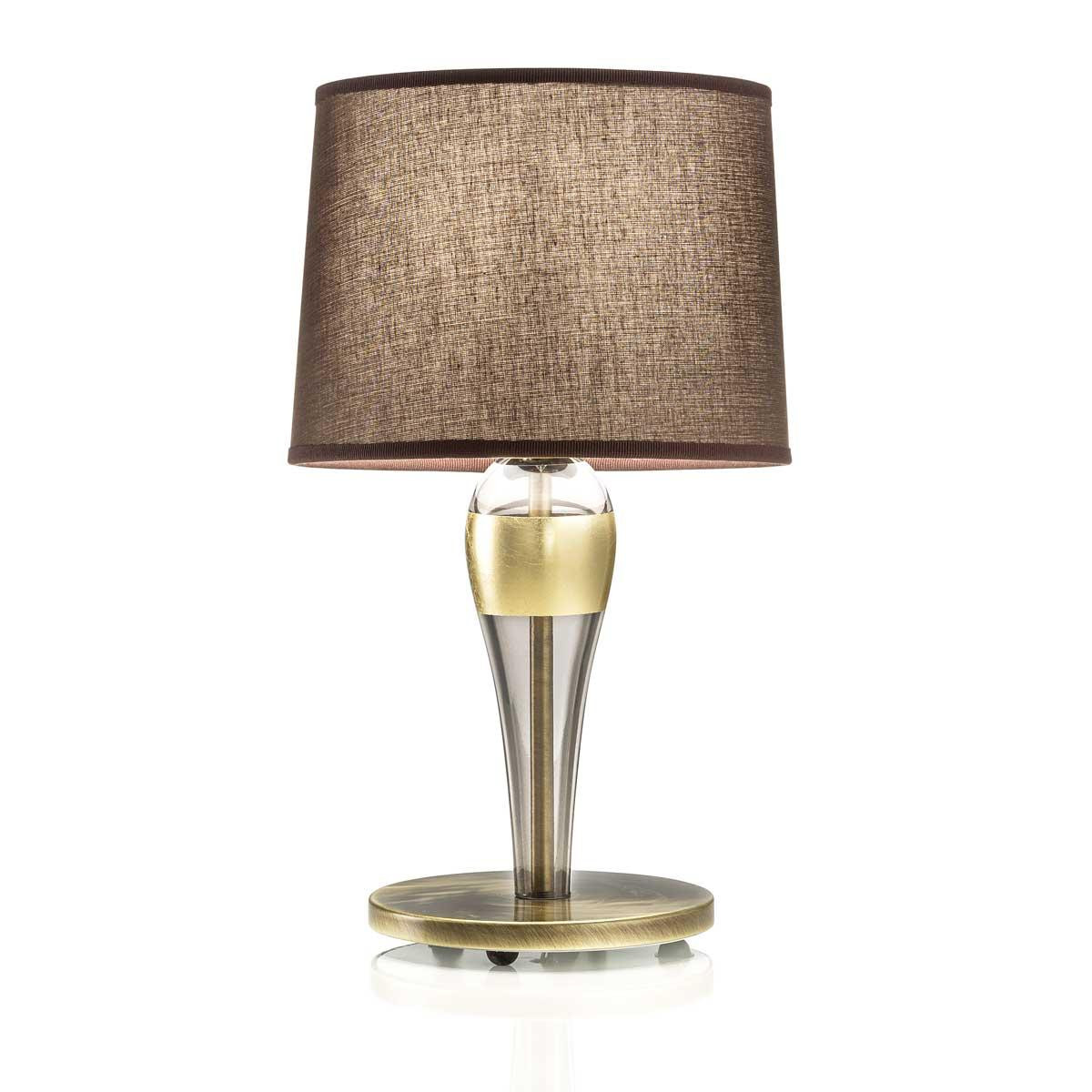 "Fia" Murano glass table lamp - 1 light - smoke and gold leaf