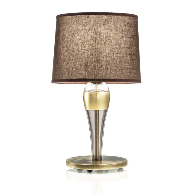 "Fia" lampe de table en verre de Murano - 1 lumière - fumée  et or