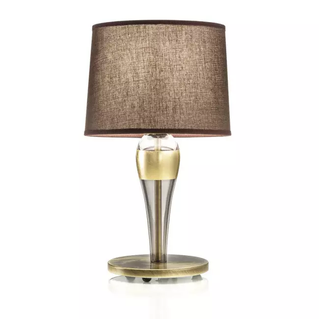 "Fia" Murano glass table lamp - 1 light - smoke and gold leaf