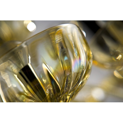 "Karma" lustre ambre en verre de Murano 21 lumières