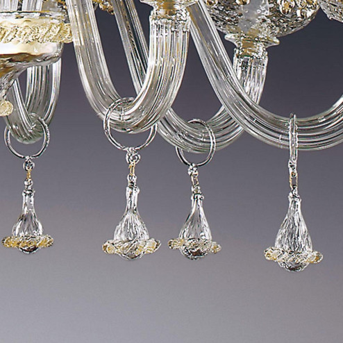 "Florenza" lustre en cristal de Murano - 8 lumières - transparent et or
