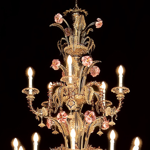 "Bembo" lustre rezzonico en verre de Murano 40 lumières