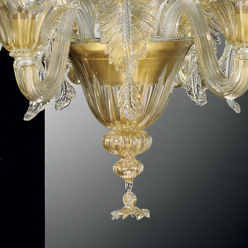 "Giustiniano" Murano glass chandelier - 6 lights - gold
