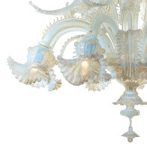 "Barbarigo" lustre opale et or en verre de Murano 8 lumières