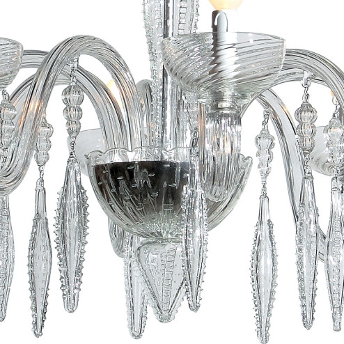 "Geremia" 8 lights transparent Murano glass chandelier