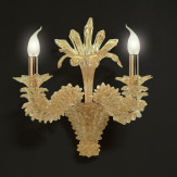 "Narciso" 2 lumières applique en verre de Murano - couleur or