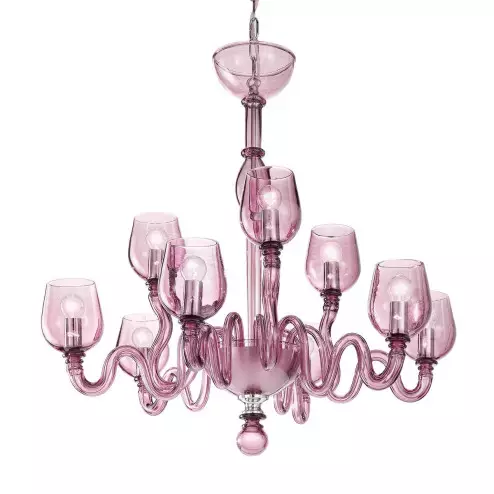 "Guendalina" lustre en cristal de Murano - 6+3 lumières - violet