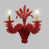 "Narciso" 2 luces aplique en cristal de Murano - color rojo