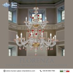 “Florenza” two tier Murano glass chandelier