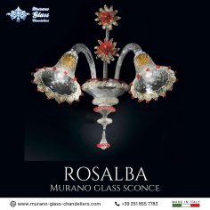 “Rosalba” Murano glass sconce